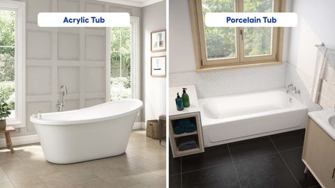Acrylic vs Porcelain Bathtubs